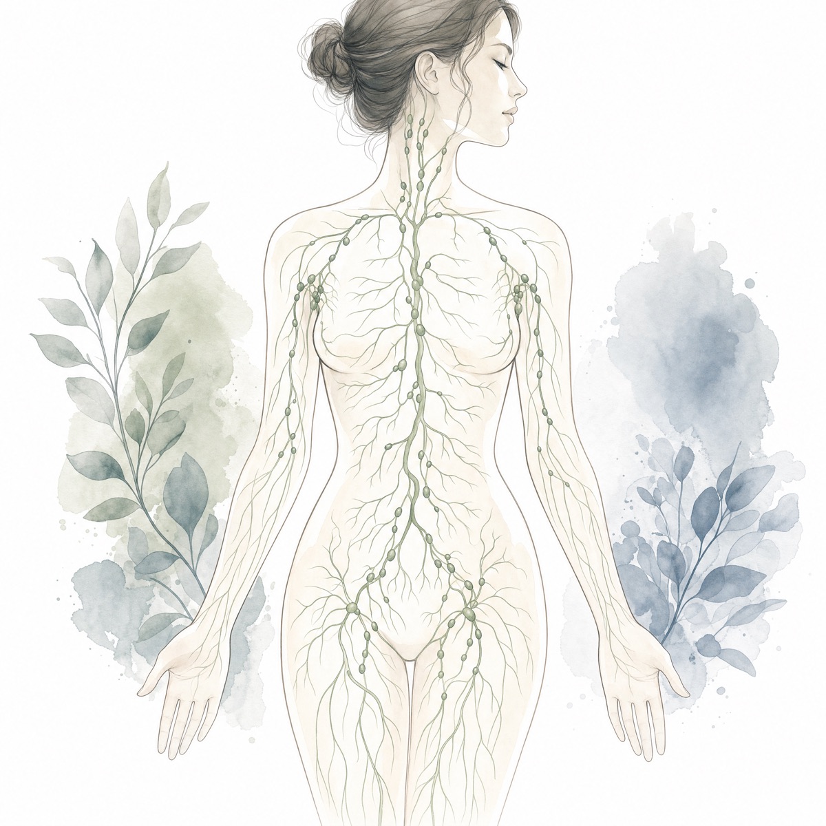 Illustration of the body's lymphatic network
